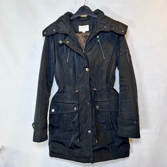 Laundry by Shelli Segal Los Angeles Black Hooded Parka Jacket Winter Coat.  XS - Picture 5 of 13